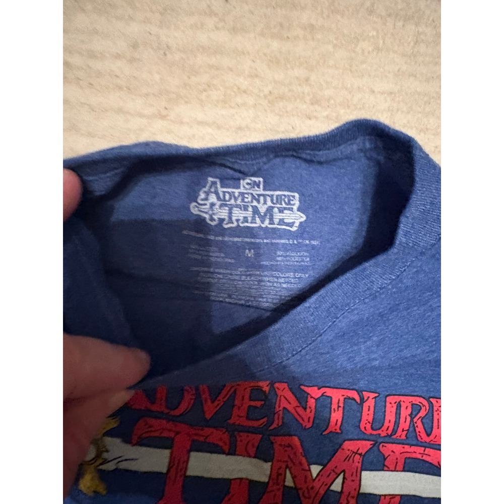 Adventure Time Graphic T-Shirt Mens Medium Blue Cartoon Network Characters Tee - Picture 2 of 2